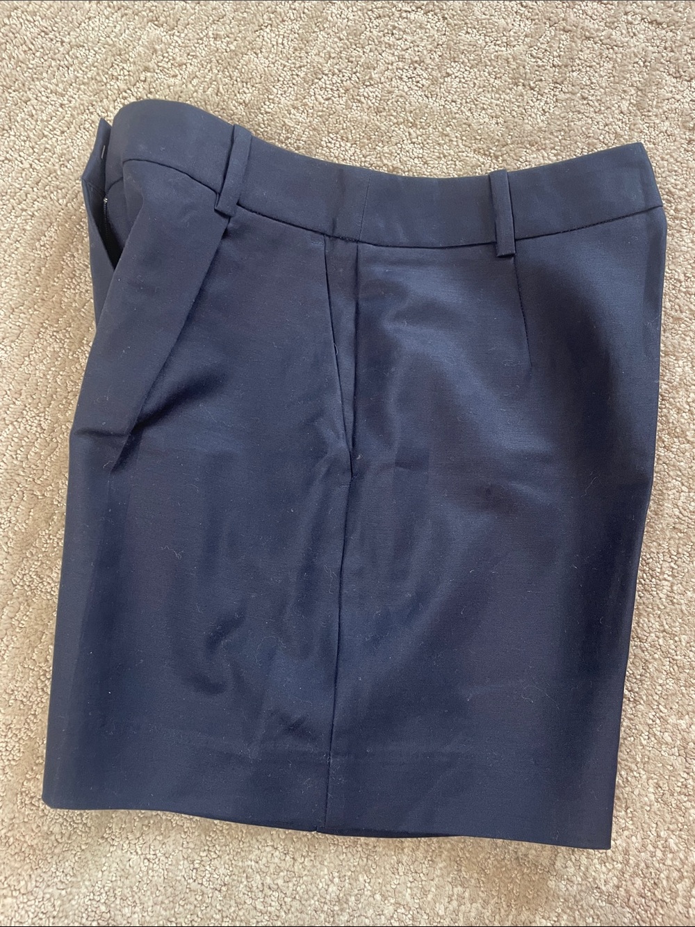 Zara High-Waist Navy Tailored Shorts